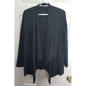 Robert Kitchen Women's Waterfall Unstructured Blazer Size S Heathered Black